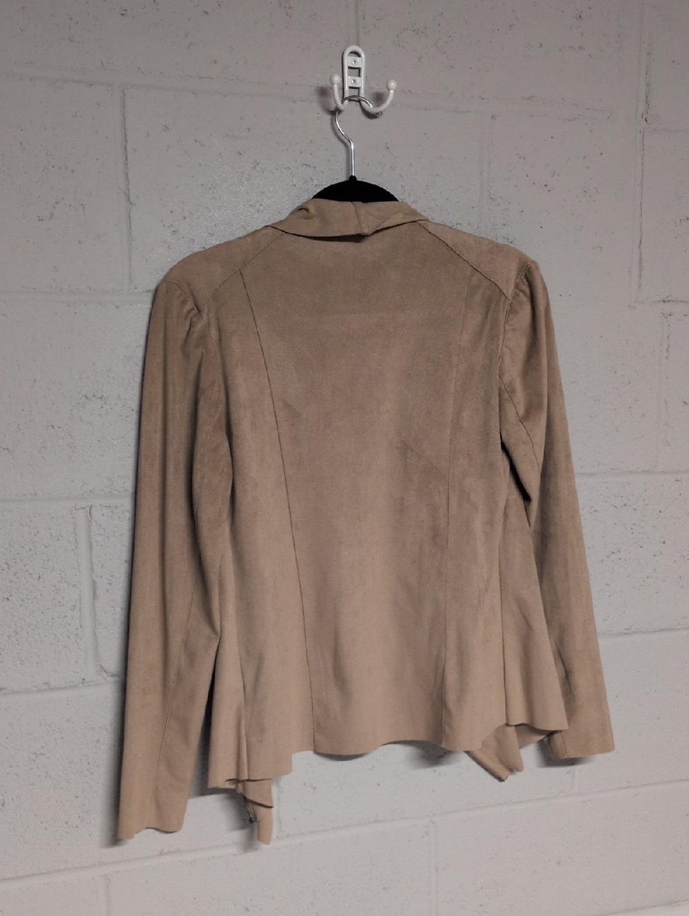 Mote Anthropologie Women's Tan Vegan Suede Moto Drape Jacket Boho Femme Med - Picture 5 of 8